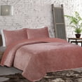 thumbnail image 1 of American Home Fashion Estate Collection Joanna Velvet Quilt Set Rosewood Full - Queen Glam, Hygge & Scandinavian, Traditional, 1 of 5