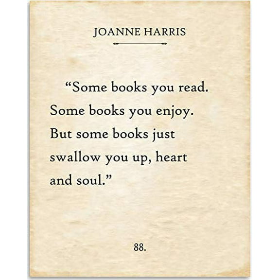 Joanne Harris - Some Books Your Read - Book Page Quote Art Print - 11x14 Unframed Typography Book Page Print - Great Gift for Book Lovers