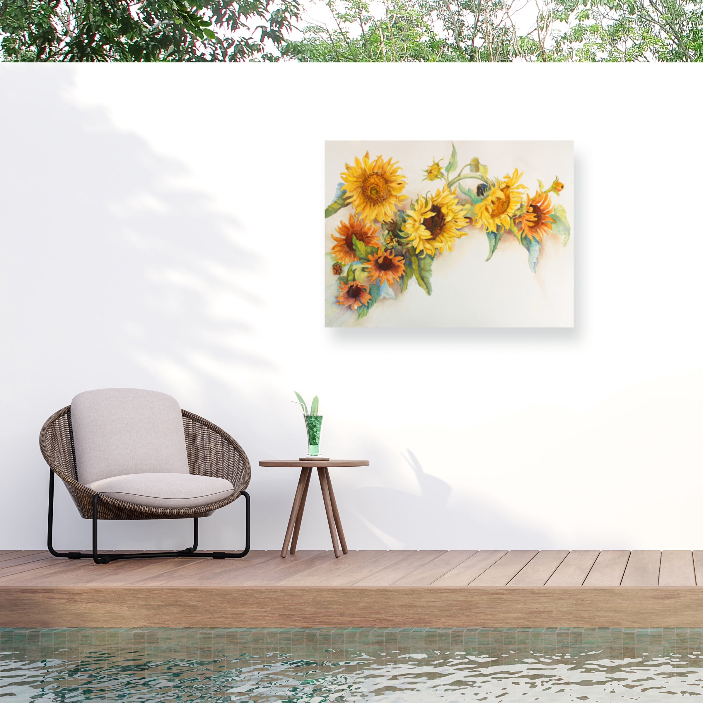 Joanne Porter 'Arch Of Sunflowers' Outdoor Canvas 35x47