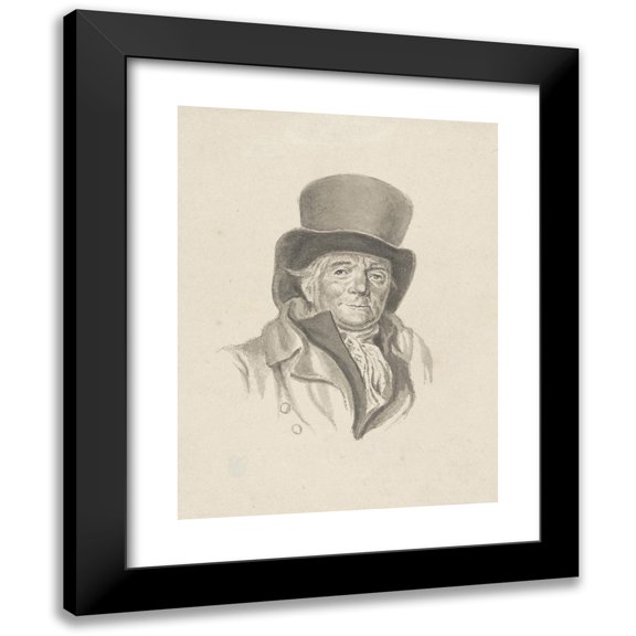 Joannes Pieter Visser Bender 12x14 Black Modern Framed Museum Art Print Titled - Portrait of Johannes Petrus Van Horstok (1813)