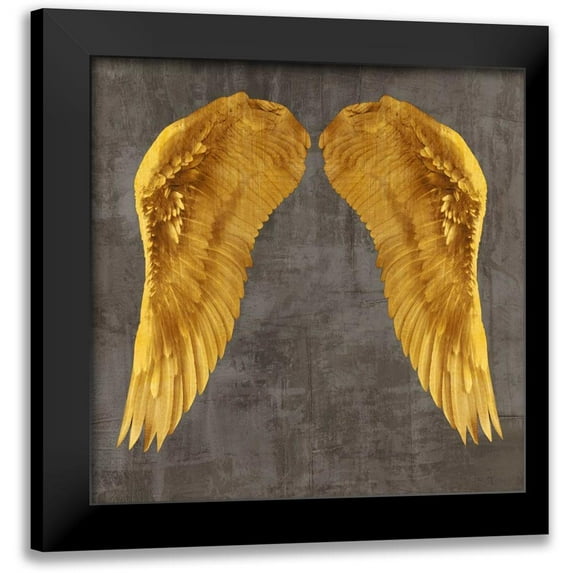 Joannoo 12x12 Black Modern Framed Museum Art Print Titled - Angel Wings I