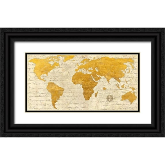 Joannoo 14x9 Black Ornate Wood Framed with Double Matting Museum Art Print Titled - Geo I