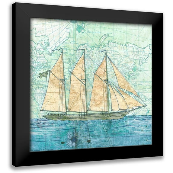 Joannoo 15x15 Black Modern Framed Museum Art Print Titled - Vessel I