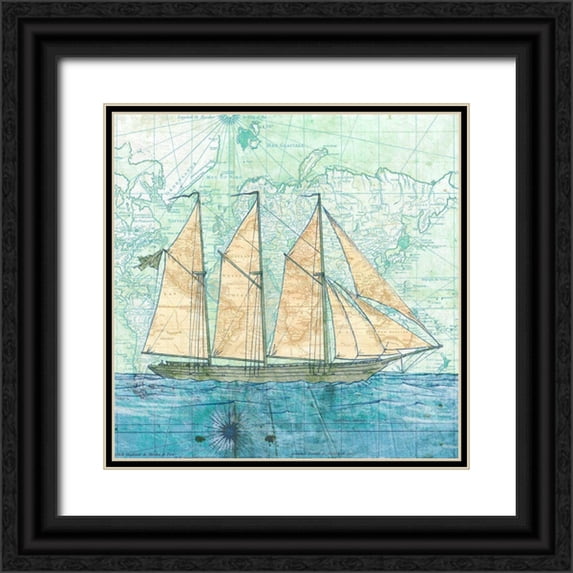 Joannoo 15x15 Black Ornate Wood Framed with Double Matting Museum Art Print Titled - Vessel I