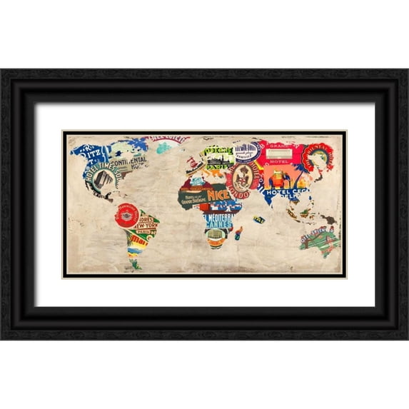 Joannoo 32x18 Black Ornate Wood Framed with Double Matting Museum Art Print Titled - Bon Voyage