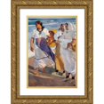 thumbnail image 1 of Joaquín Sorolla 11x14 Gold Ornate Wood Frame and Double Matted Museum Art Print Titled - Fisherwomen from Valencia (1915), 1 of 4