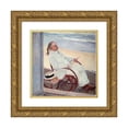 thumbnail image 1 of Joaquín Sorolla 15x15 Gold Ornate Wood Frame and Double Matted Museum Art Print Titled - Antonio Garcia at the Beach (1909), 1 of 4