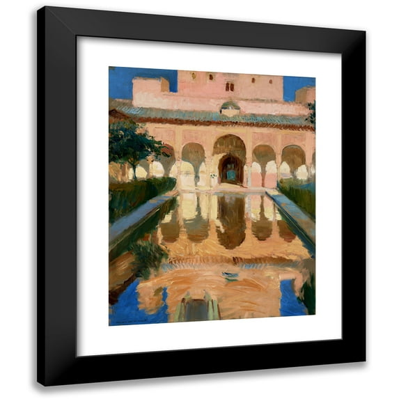 Joaquín Sorolla 15x18 Black Modern Framed Museum Art Print Titled - Hall of the Ambassadors, Alhambra, Granada (1909)