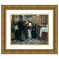 thumbnail image 1 of Joaquín Sorolla 17x15 Gold Ornate Wood Frame and Double Matted Museum Art Print Titled - Kissing the Relic (1893), 1 of 4