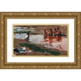 thumbnail image 1 of Joaquín Sorolla 24x15 Gold Ornate Framed and Double Matted Museum Art Print Titled - In El Rio (At the Riverside), 1 of 4