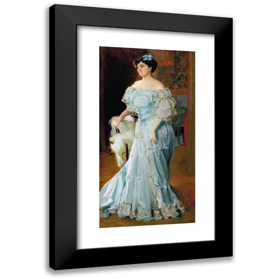 Joaquín Sorolla 9x14 Black Modern Framed Museum Art Print Titled - Portrait of the Tople Isabel Bru (Of Whole Leather) (1904)