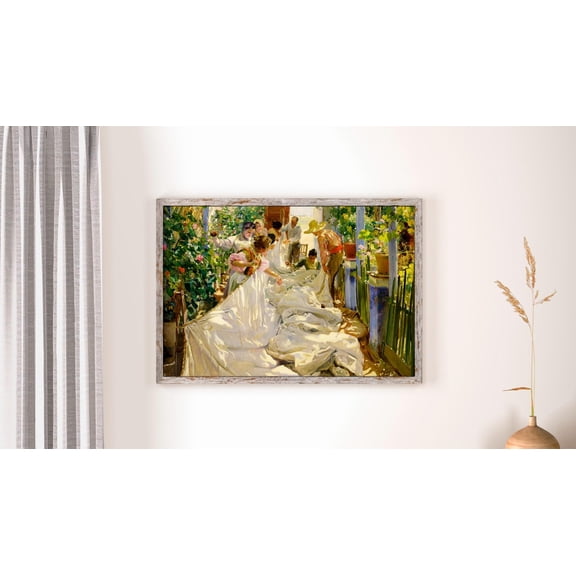 Joaquín Sorolla - Mending The Sail. Reproduction, Ready To Hang, Kitchen Wall Art, Fine Art Posters, Giclee, Home Decor, Unframed Poster Size 24x36