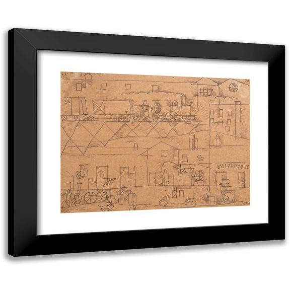 Joaquín Torres-García 14x11 Black Modern Framed Museum Art Print Titled - The Station (1930)
