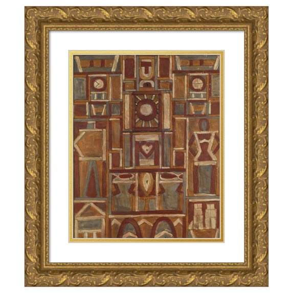 Joaquín Torres-García 15x18 Gold Ornate Wood Frame and Double Matted Museum Art Print Titled - The Man (1932)
