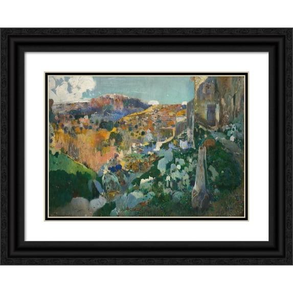 Joaquin Mir Trinxet 14x11 Black Ornate Wood Framed Double Matted Museum Art Print Titled: The Jewel (Around 1910)