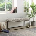 thumbnail image 1 of Joaquin Rectangular Bench Cream White Velvet  Upholstered Hand Woven, 1 of 7