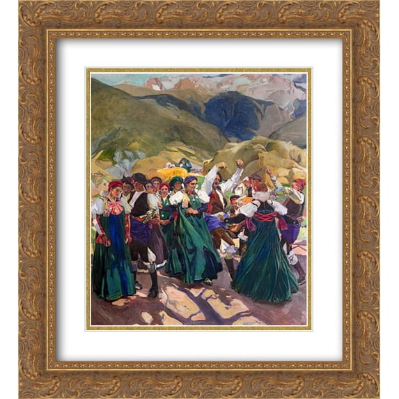 Joaquin Sorolla 2x Matted 20x22 Gold Ornate Framed Art Print 'Aragon, Jota'