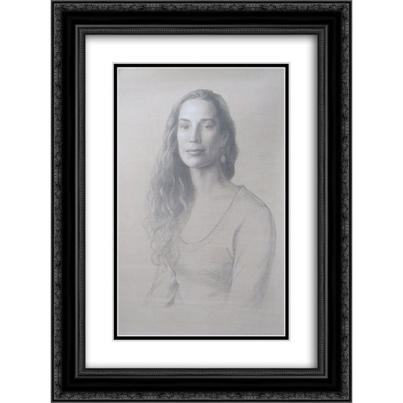 Joaquin Sorolla 2x Matted 20x24 Black Ornate Framed Art Print 'Katy Sandiford'
