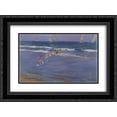 thumbnail image 1 of Joaquin Sorolla 2x Matted 24x18 Black Ornate Framed Art Print 'Children in the sea', 1 of 2