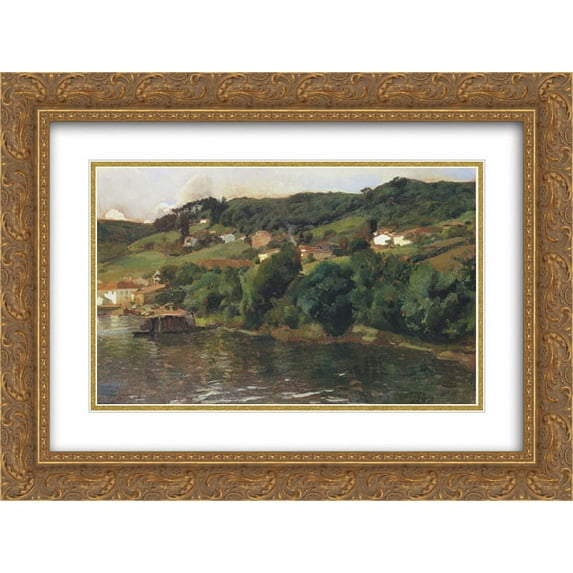 Joaquin Sorolla 2x Matted 24x18 Gold Ornate Framed Art Print 'Asturian Landscape'