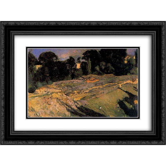 Joaquin Sorolla 2x Matted 24x20 Black Ornate Framed Art Print 'Around Segovia'