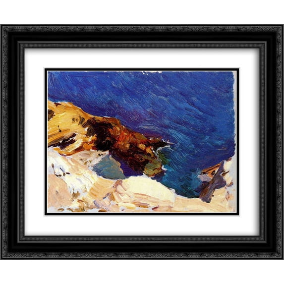 Joaquin Sorolla 2x Matted 24x20 Black Ornate Framed Art Print 'Sea at Javea'