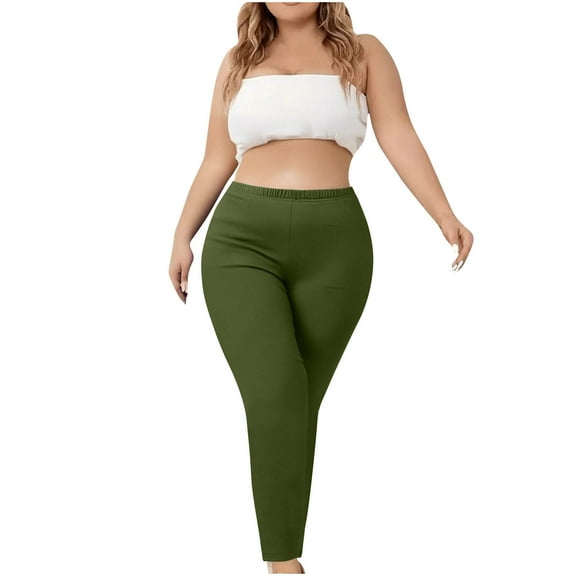 purcolt Plus Size Leggings for Women, Elastic High Waisted Skinny Slim Leggings Buttery Soft Yoga Tight Pants for Workout Athletic