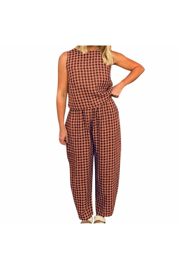 Joau Casual 2 Piece Outfits for Women Loose Fit Lounge Matching Sets Short Sleeve Top & Wide Leg Pants Workout Tracksuits Set Streetwear