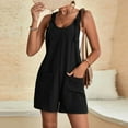 thumbnail image 1 of Joau Jumpsuits for Women Summer Dressy Casual Solid Color Sleeveless Spaghetti Strap Romper Loose Short Baggy Overalls Wide Leg Jumpsuit with Pockets, 1 of 6