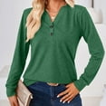 thumbnail image 1 of Joau Long Sleeve Workout Shirts for Women, Loose Fit Buttons Pullover Sweatshirt V Neck Basic Tee Tops Blouse Lightweight Athletic T-Shirts, 1 of 9