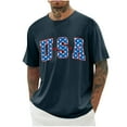 thumbnail image 1 of Joau Men's Big & Tall USA Graphic Tees Short Sleeve Crewneck USA Stars Patriotic T-Shirts Independence Day 4th of July Shirts, 1 of 3