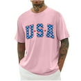 thumbnail image 1 of Joau Men's Big & Tall USA Graphic Tees Short Sleeve Crewneck USA Stars Patriotic T-Shirts Independence Day 4th of July Shirts, 1 of 3