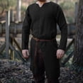 thumbnail image 1 of Joau Men's Casual Fashion Long Sleeve Long Gown V-Neck Collar Blouse Tops Shirt, 1 of 7