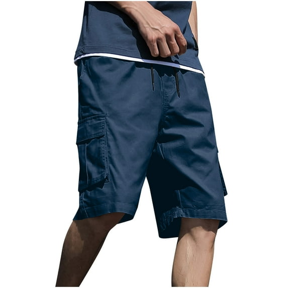 Joau Mens Casual Cargo Shorts Classic Stretch Drawstring Cargo Shorts Outdoor Quick Dry Lightweight Camping Hiking Workout Shorts with 6 Pockets