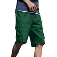 thumbnail image 1 of Joau Mens Casual Cargo Shorts Classic Stretch Drawstring Cargo Shorts Outdoor Quick Dry Lightweight Camping Hiking Workout Shorts with 6 Pockets, 1 of 6