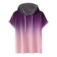 thumbnail image 1 of Joau Mens Short Sleeve Hoodies Gradient Color Casual Lightweight Hooded Sweatshirts Drawstring Gym Athletic T Shirts Pullover, 1 of 4