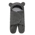 thumbnail image 1 of Joau Newborn Baby Girls Boys Cute Bear Fleece Footie Bunting Snowsuit Toddler Infant Hooded Plush Footed Jumpsuit Romper Winter Fall Warm Coat Outfits 0-6Months, 1 of 3
