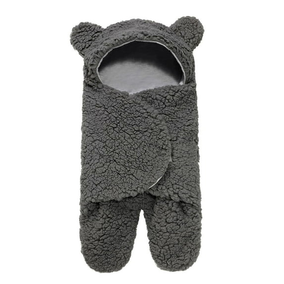 Joau Newborn Baby Girls Boys Cute Bear Fleece Footie Bunting Snowsuit Toddler Infant Hooded Plush Footed Jumpsuit Romper Winter Fall Warm Coat Outfits 0-6Months