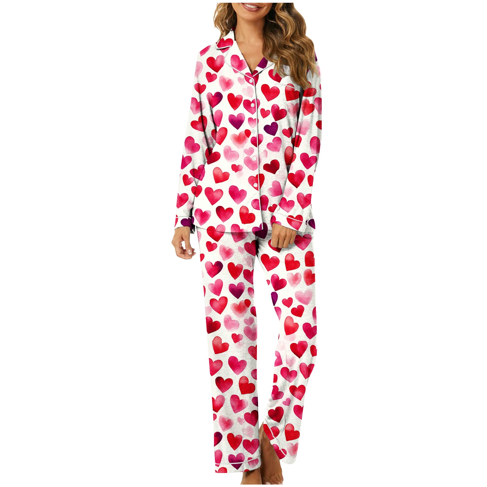 Button Pyjamas Joau Pajamas for Women Set Long Sleeve Button Down Sleepwear Soft Pjs ...