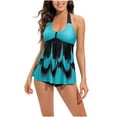 thumbnail image 1 of Joau Plus Size Two Piece Swimsuit for Women Tummy Control Tankini Bathing Suits Swing Swim Tank Top with Triangle Briefs, Up To 50% Off Clearance, 1 of 7