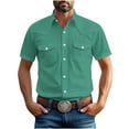 thumbnail image 1 of Joau Shirts for Men Casual Short Sleeve Button Down Dress Shirts Work Shirts Holiday Beach Hawaiian Shirt Lightweight Tops with Pockets, 1 of 6