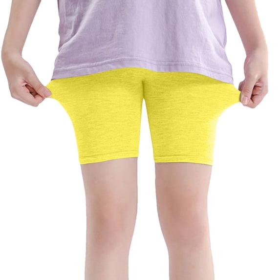 Joau Toddler Little Girls Biker Shorts Under Dress Dance Pull-On Safety Shorts Soft Cotton Solid Tumbling Bike Shorts Everyday Shorts for 6-12Y