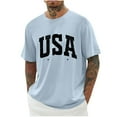 thumbnail image 1 of Joau USA 4th of July Mens T-Shirts Casual Short Sleeve Crew Neck Memorial Day Patriotic Graphic T-Shirts Independence Day Tee Tops, 1 of 3