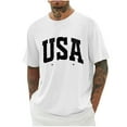 thumbnail image 1 of Joau USA 4th of July Mens T-Shirts Casual Short Sleeve Crew Neck Memorial Day Patriotic Graphic T-Shirts Independence Day Tee Tops, 1 of 3