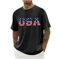 thumbnail image 1 of Joau USA 4th of July Shirts for Men American Flag Short Sleeve Crew Neck Patriotic Graphic T-Shirts Independence Day Tee Tops, 1 of 3
