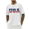 thumbnail image 1 of Joau USA 4th of July Shirts for Men American Flag Short Sleeve Crew Neck Patriotic Graphic T-Shirts Independence Day Tee Tops, 1 of 3