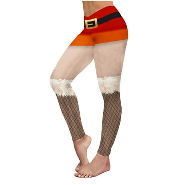 Joau Ugly Christmas Leggings for Women, High Waisted Tummy Control Buttery Soft Workout Athletic Yoga Leggings Festive Holiday Themed Comfy Tights Pants