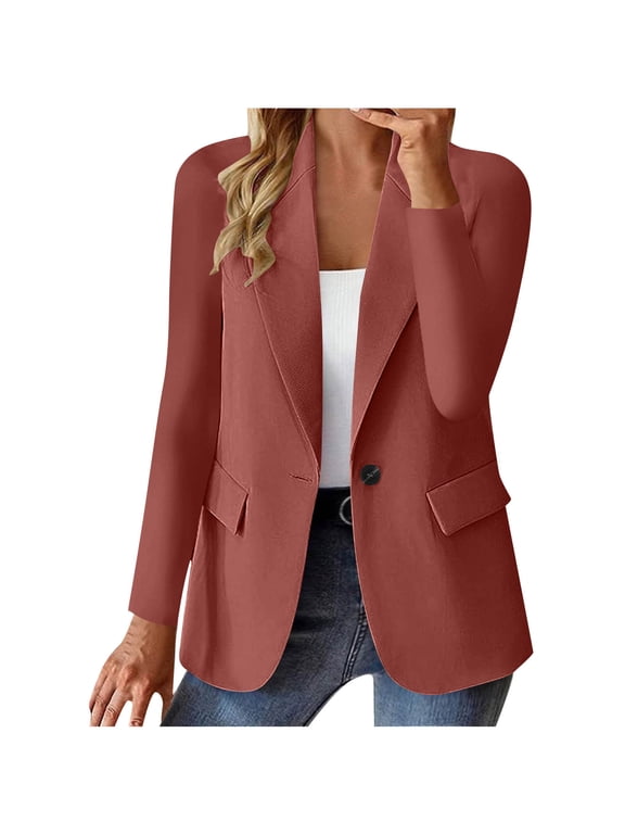 Women's Casual Lightweight Blazers Business Casual Long Sleeve Open Front Lapel Work Office Suit Jackets with Pockets