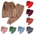 thumbnail image 1 of purcolt Women's Coral Fleece Pajama Sets Loungewear Soft Comfy Pjs Set Winter Warm Plush 2 Piece Lounge Sets Sleepwear, 1 of 7