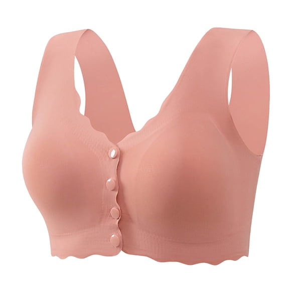 Joau Women's Front Closure Everyday Bra Post Surgery Compression Bra Comfort Wireless Seamless Push Up Bra Full Coverage Back Smoothing No Underwire Bralettes